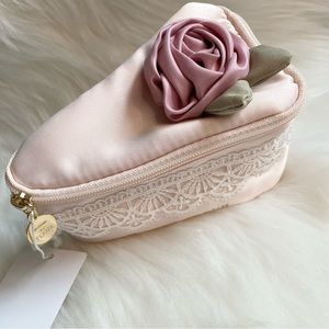 Rose flower cake makeup bag cosmetic jewelry pouch